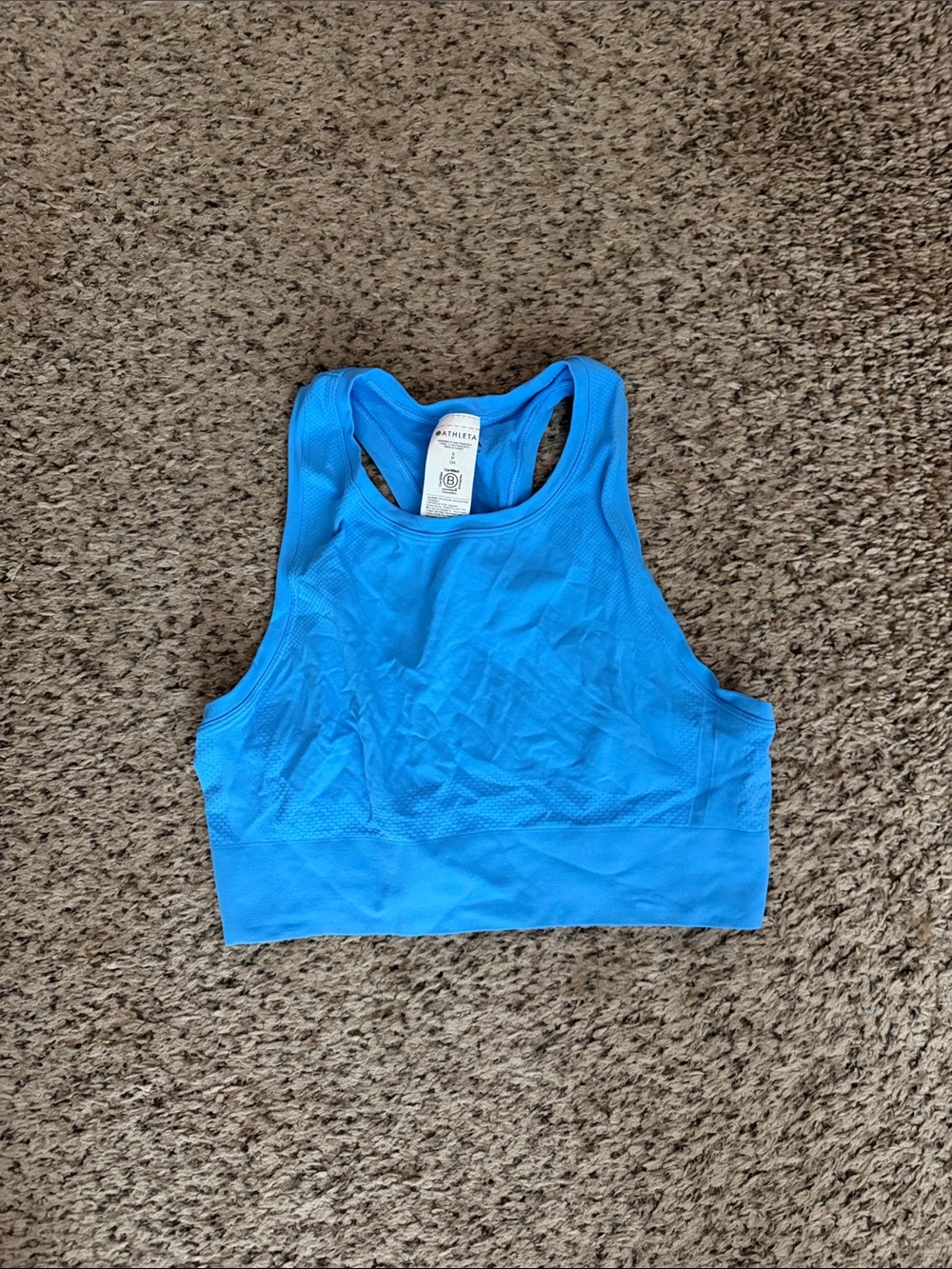 Athleta Bright Blue Racerback Sports Bra Top